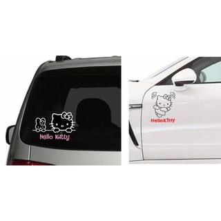 Stiker Cutting Sticker Kaca Belakang Body Mobil Hello Kitty