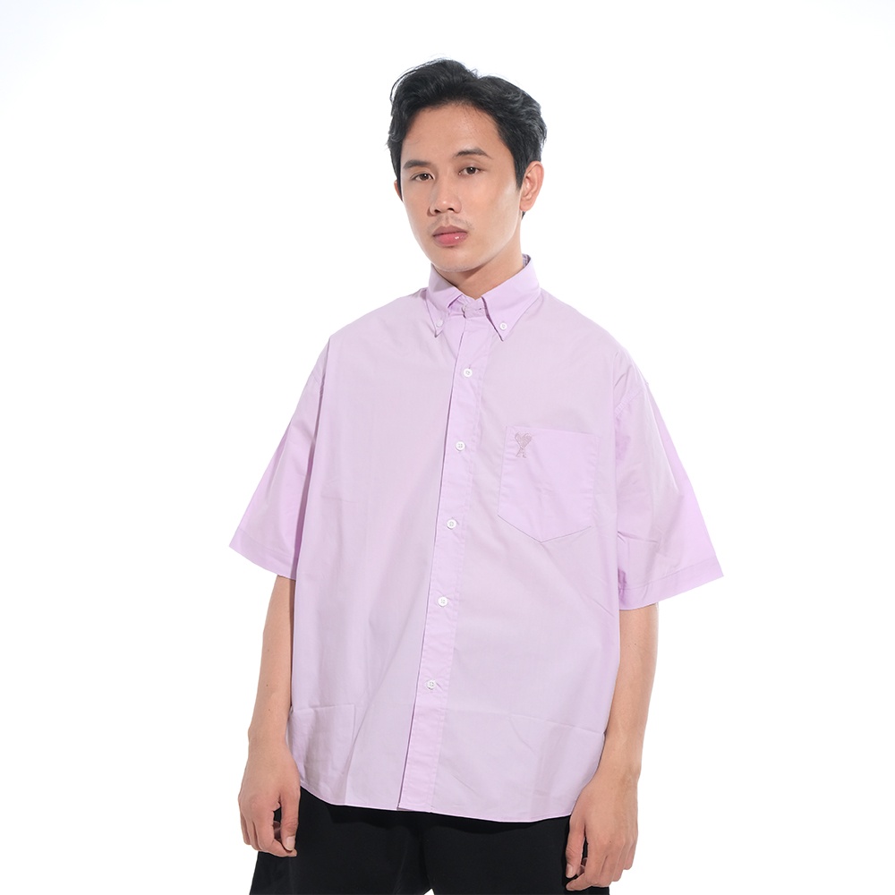 4M1 Tonal Logo Short Sleeve Shirt Purple