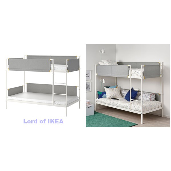 VITVAL Rangka tempat tidur tingkat, 2 tingkat, 90x200 cm