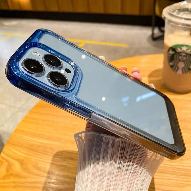 baru! Phone case Model Panas! Kualitas Tinggi Gradien Bening TPU Akrilik Case untuk iPhone 11 ProMax 12 Pro Max 13 Pro Max 14 Pro Max Case