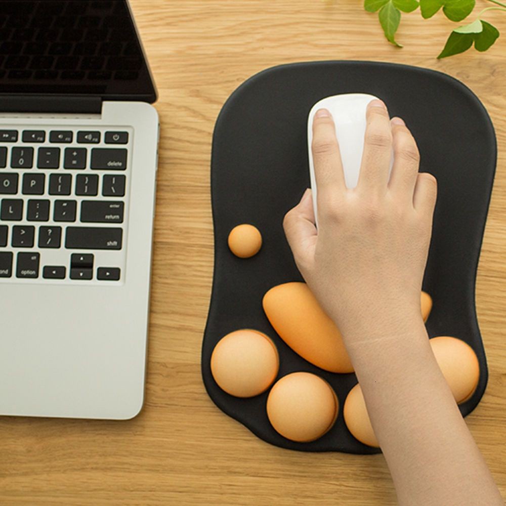 Mouse Pad Bentuk Telapak Kaki Kucing Lucu Bahan Silikon Lembut