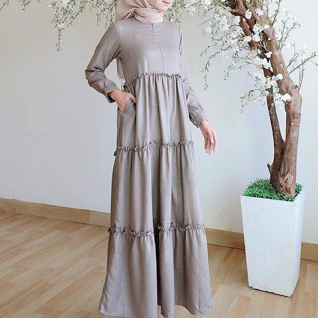 Gamis baloteli polos/ gamis baloteli rempel