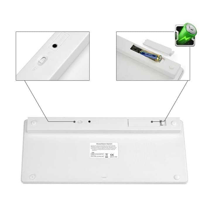 Ultra Slim Bluetooth 3.0 Wireless Keyboard for Macbook/Android-White