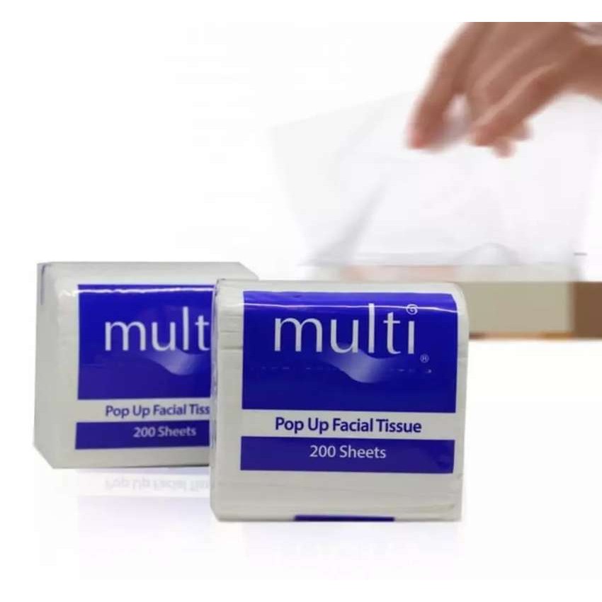 Tisu Multi Pop Up Facial Tissue 200 Sheets 2 Ply Tisu Wajah Multi Popup Murah Ekonomis-2