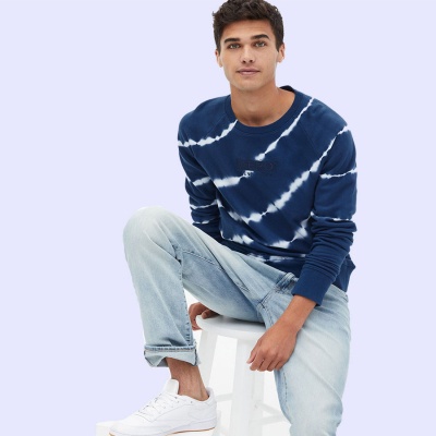 Aero Vintagewash - Men Tiedye Sweatshirt Navy