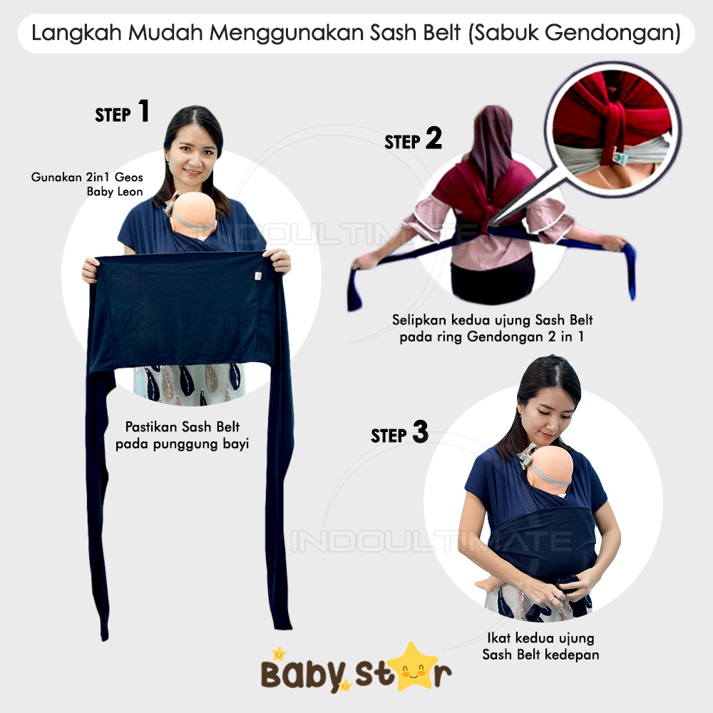 Sabuk gendongan Bayi Sash Belt  SB-7610 kain ikatan geos bayi Sashbelt Instant Baby Wrap