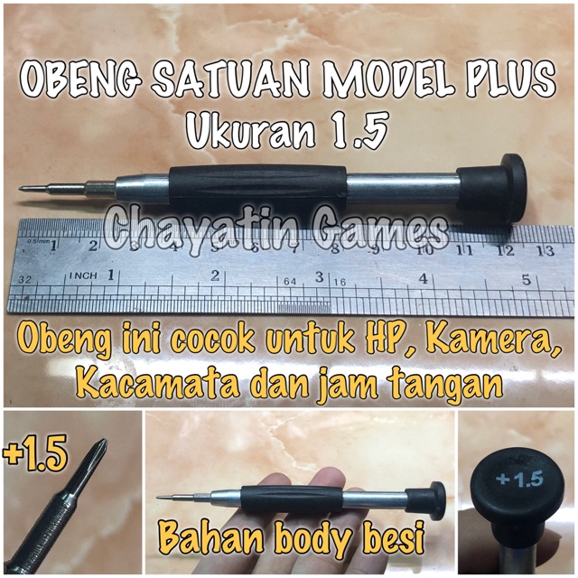 Obeng Ponsel HP Satuan Model Plus Ukuran 1.5 Bahan Besi