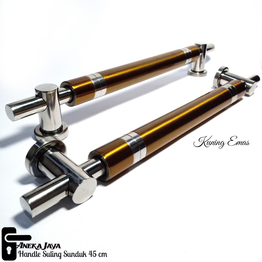 Handle Pintu Rumah / Tarikan Pintu Rumah / Gagang Pintu Rumah Stainless merah dan kuning emas