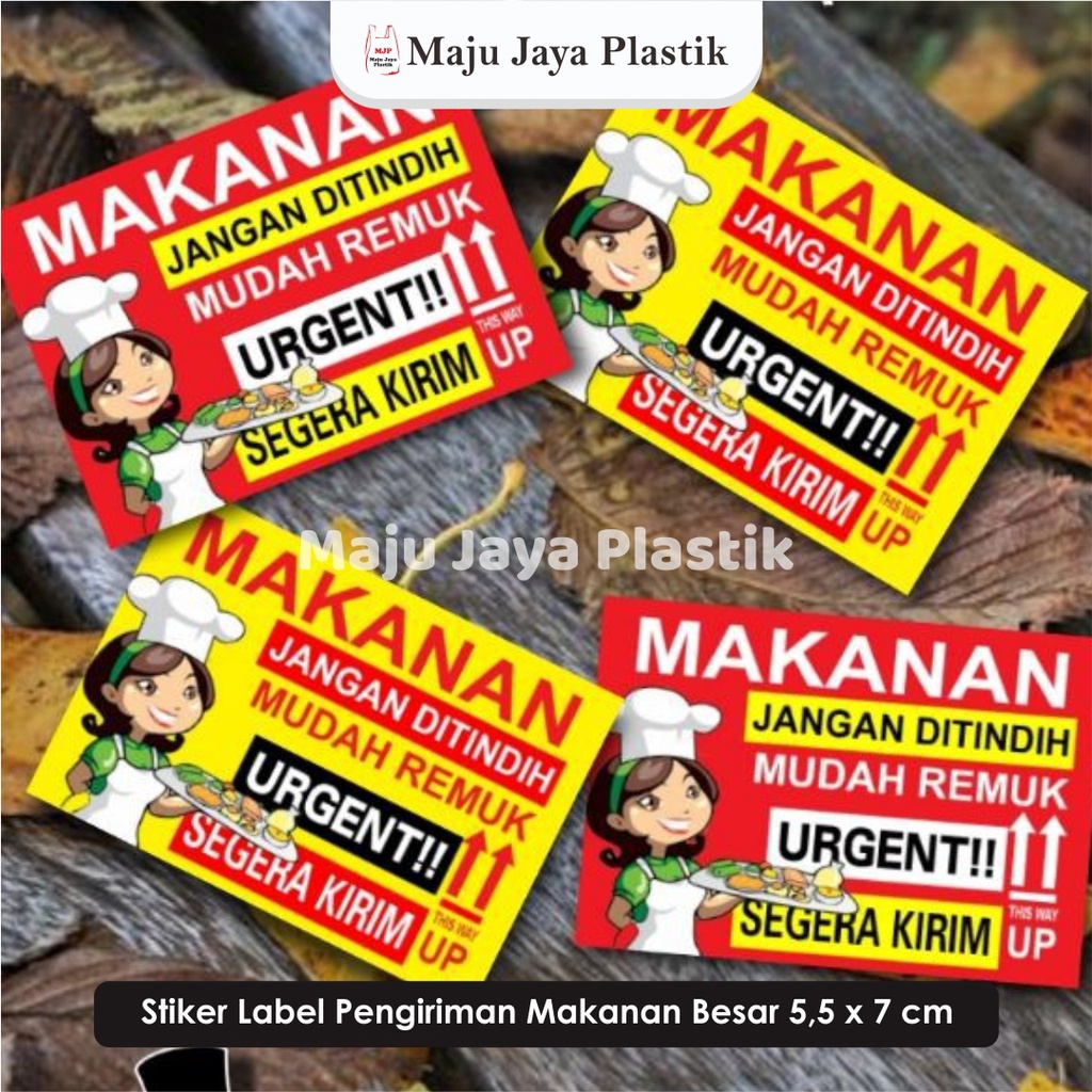 

STIKER FOOD DELIVERY KUNING uk 5.5 x 7.5 cm makanan fragile urgent delivery STICKER FRAGILE MAKANAN