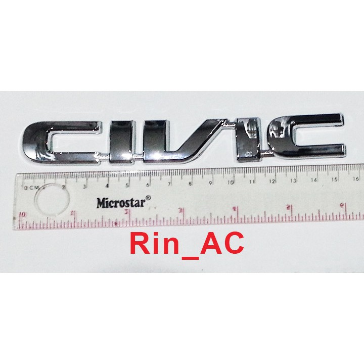 Emblem Logo Lambang Tulisan Civic Chrome Mobil Honda Century ES VTI VTIS 2001 2002 2003 2004 2005