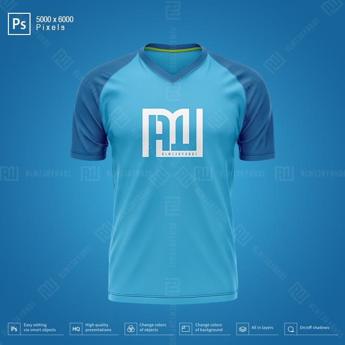 MOCKUP JERSEY KERAH V RAGLAN - RESOLUSI 5000x6000 Pixels (FRONT)