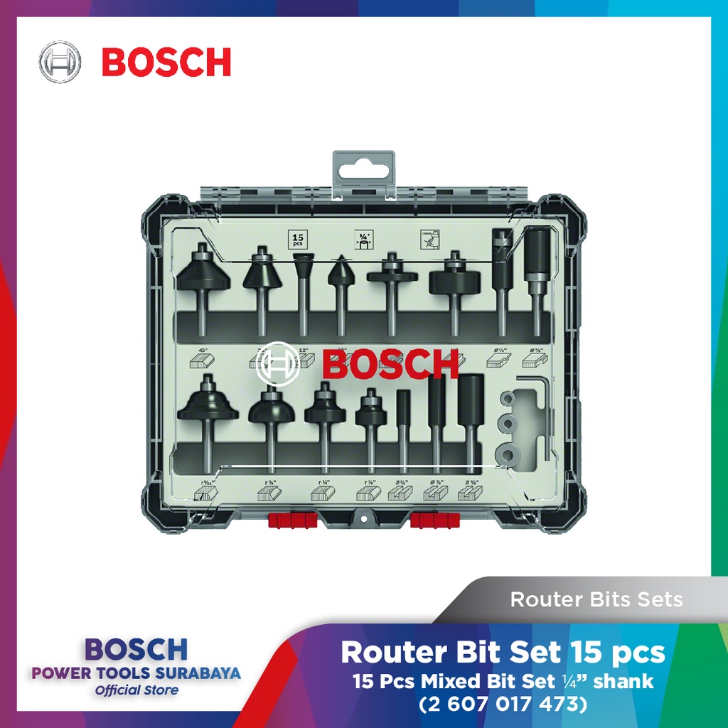 Mata Router Bosch Set 15 pcs Router Bit