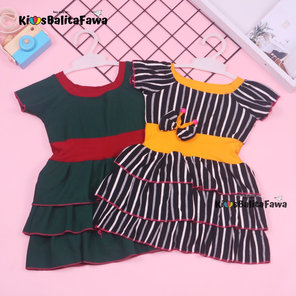 Dress Nayla uk Bayi 3-12 Bulan / Dress Baby Murah Baju Bayi Perempuan Cewek Dres Kado Anak Princess