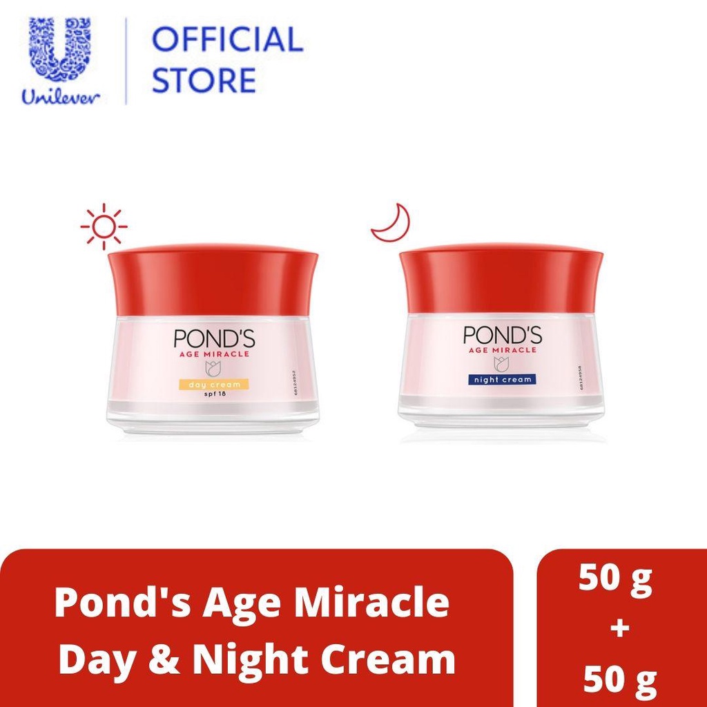 Ponds Age Miracle Anti Aging+Glowing Night Cream Moisturizer 50gx2 dgn Retinol&Niacinimide