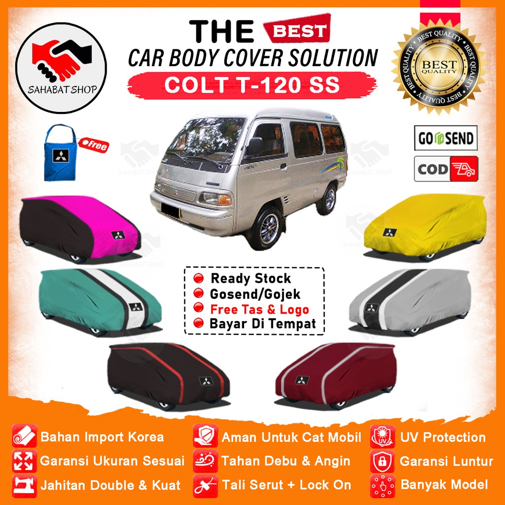 Sahabat Body Cover Mobil Colt / Sarung Penutup Mitsubishi Colt T120SS Minibus Outdoor / Tutup Mantel Selimut Pelindung Jas Kerudung Pembungkus Mantol Kelambu Kerodong Tutupan Bungkus Terpal Mobil Colt Waterproof Anti Air Model Orange