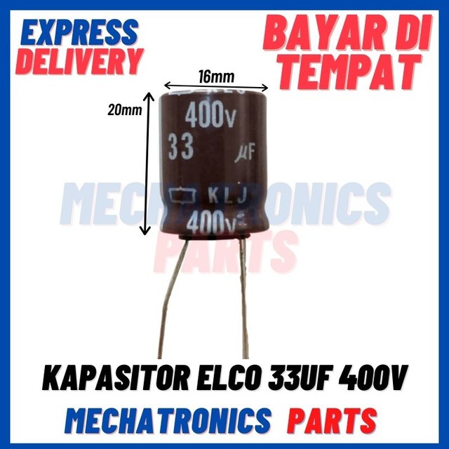 2PCS [PAS-9413] ELCO KAPASITOR 33UF 400V