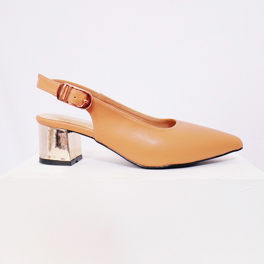 Bernike Shoes - Rose Slingback Heels Wanita-Mocca