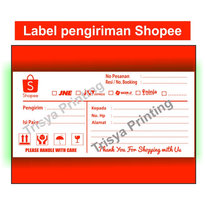 

Label Pengiriman Online Shop khusus Shopee HVS 15X7 cm 50 lembar