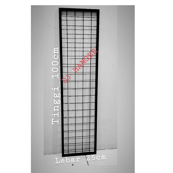 Ram Kotak Jaring Hook 25cm x 100cm | Tempat Gantungan Aksesoris HITAM