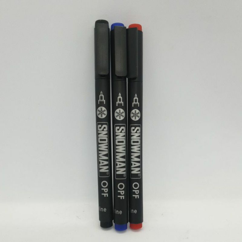 spidol OPF snowman hitam , biru , merah