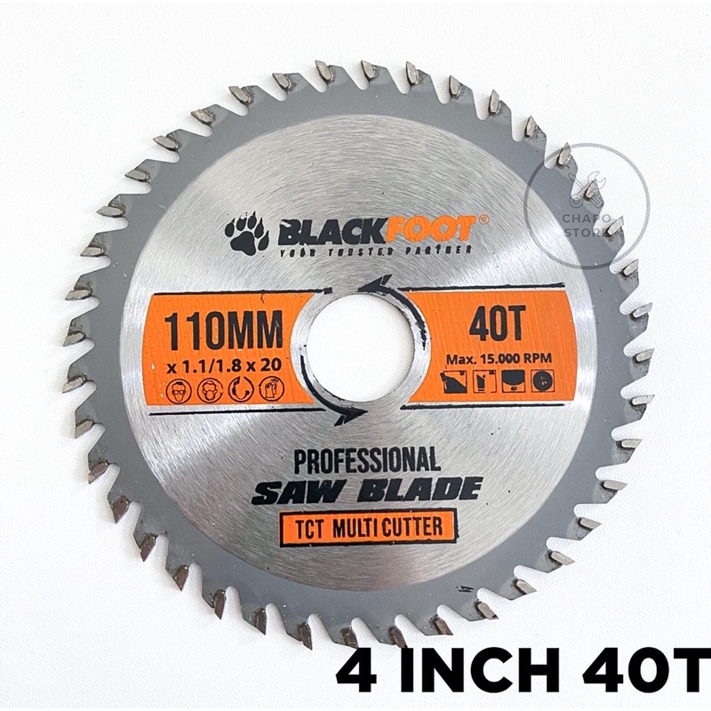 Blackfoot circular saw blade 4” inch 40t mata pisau potong kayu mata gerinda potong kayu