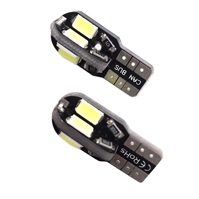 10pcs Lampu Wedge Samping Mobil Canbus T10 194 168 W5W 5730 8 LED SMD Warna Putih