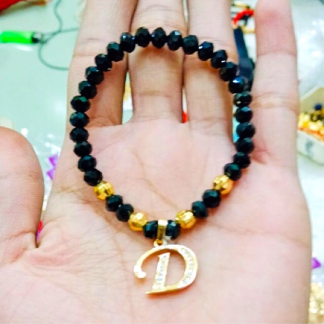 Gelang kristal gelang wanita gelang alphabet gelang inisial gelang huruf gelang inisial lapis emas