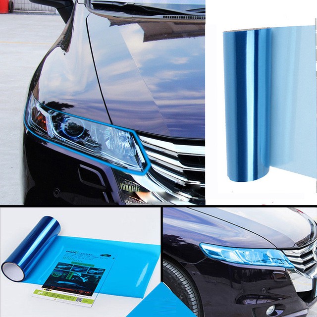 Stiker Headlamp Mobil Motor Hybrid Biru Aqua 3 Lapis Impor