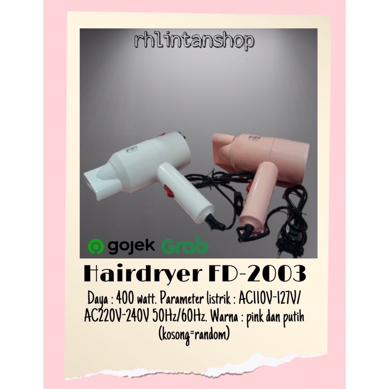 hairdryer fd 2003 / pengering rambut / alat rambut / peralatan salon / alat rambut bagus