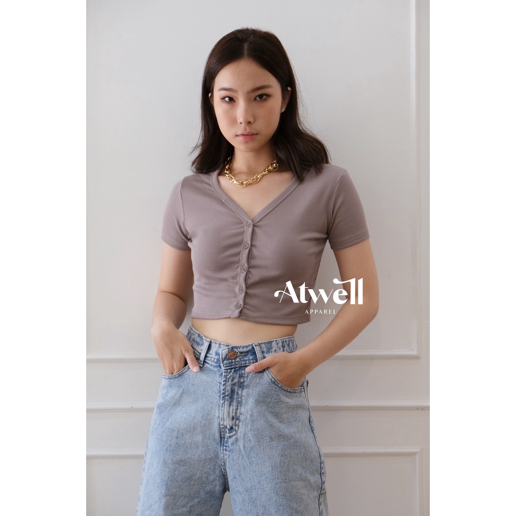 Tavi Basic Button Down Crop Top