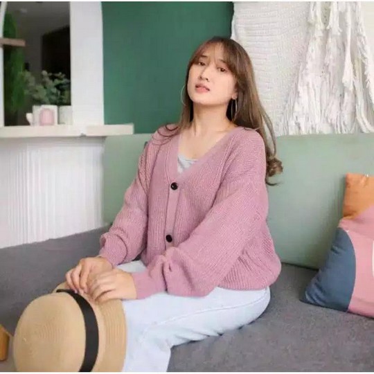 Cardigan Rajut Wanita Vina Cardi Lengan Balon / Cardigan Wanita Berkualitas / Cardigan Rajut Bahan T