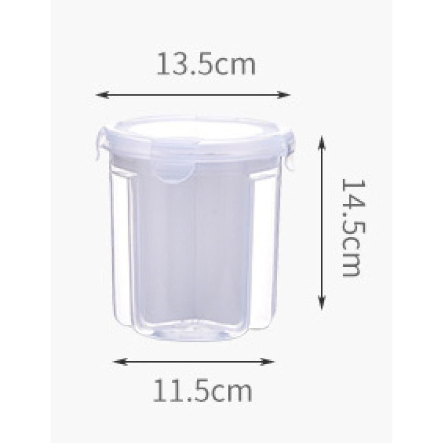 Toples Wadah Penyimpanan Kacang Sereal Oats Storage Jar 3 Slot - Transparent