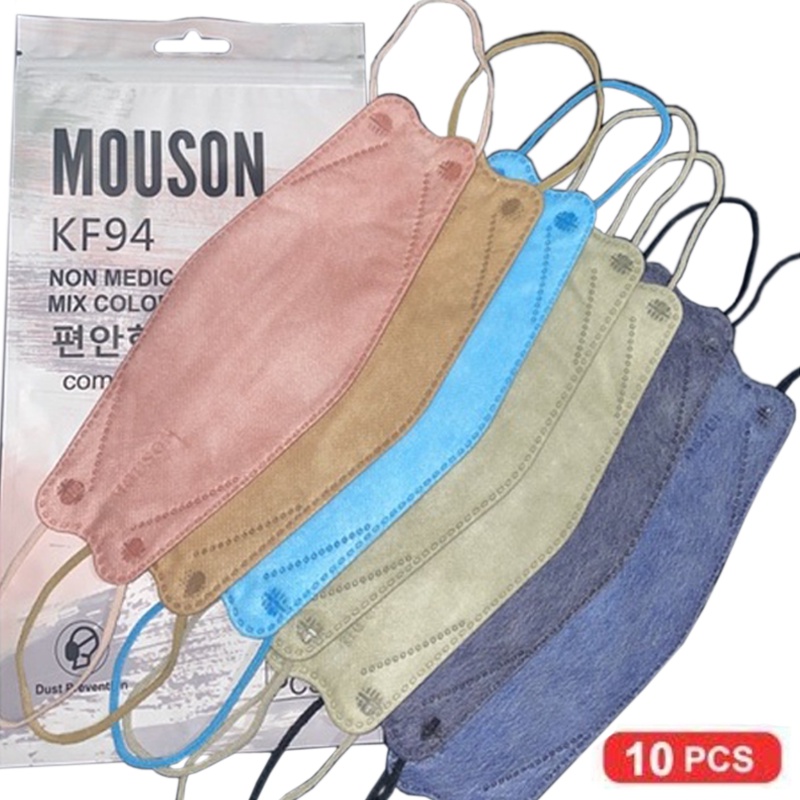 NEW! Masker Kf94 Mouson isi 10pcs 4ply warna warni Mix Masker Earloop kf 94 Disposable Mask