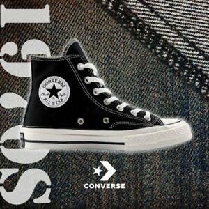 Unisex Converse All Star Hi Canvas Black Mono Men's CT All Star Hi Trainers, Black Sepatu Sneakers