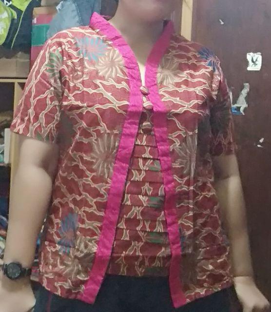 Atasn Blouse Batik Kutubaru Modern - Motif Mega Mendung S-m-l-xl-xxl-3l-4l-5l