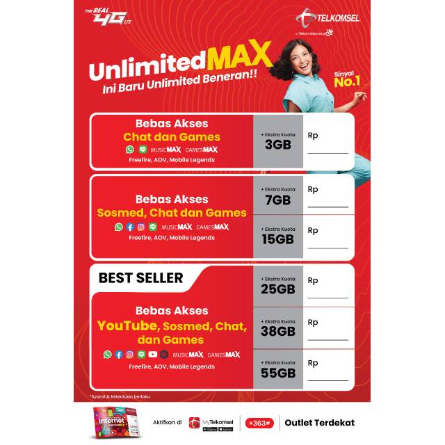 Telkomsel UNLIMITED MAX | Shopee Indonesia