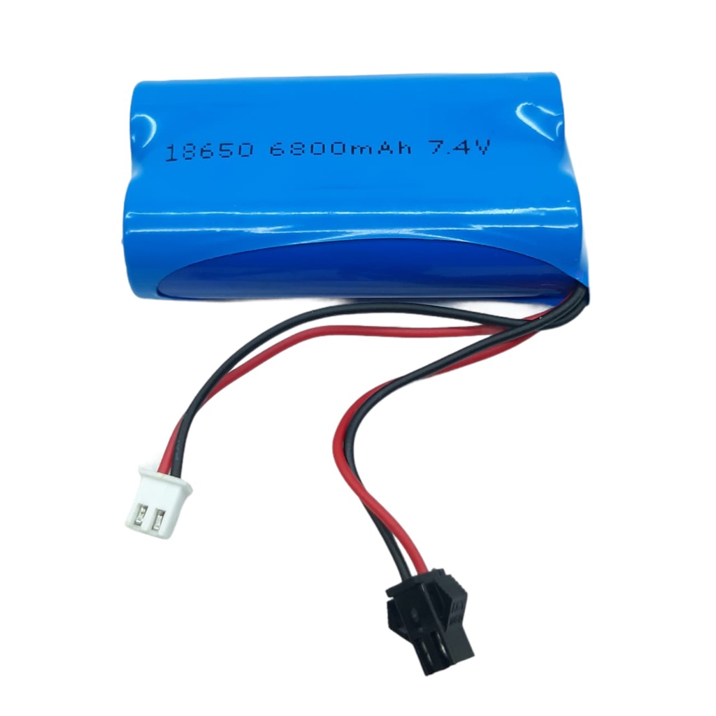 Charger RC + Baterai 18650 Soket Ganda 7.4V-6800mAh