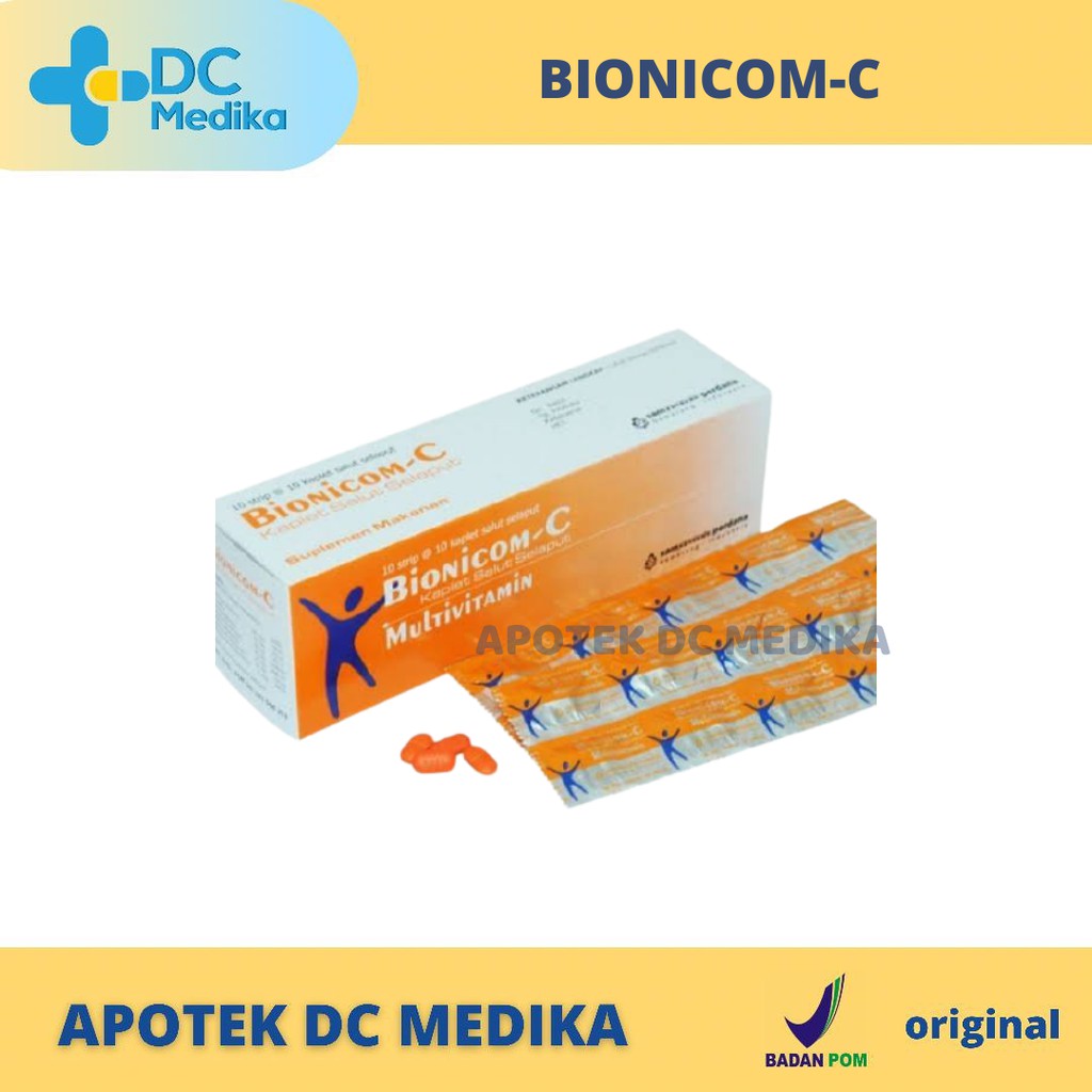BIONICOM-C Strip 10 Tablet/ Multivitamin / Vitamin daya tahan tubuh