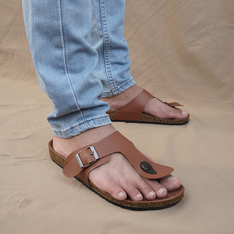 Sandal Casual Pria Walkers Gepser Sendal Slide Puyuh Kasual Santai Harian HITAM COKLAT TAN