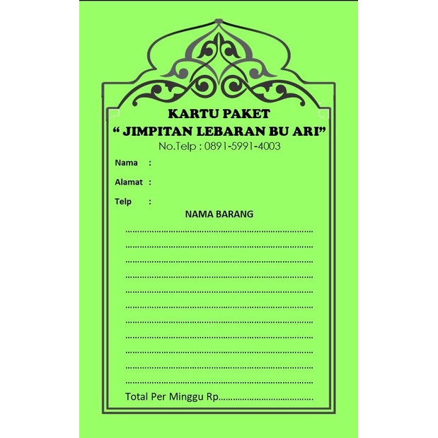 

KARTU PAKET LEBARAN MINGGUAN SERI 2