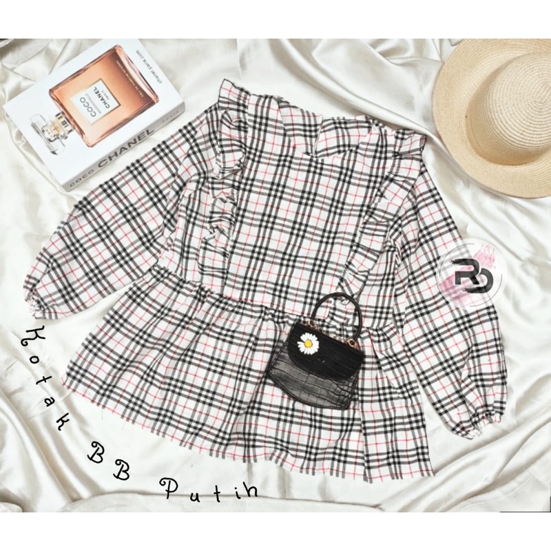 RD FASHION CIRELEA BLOUSE - BLOUSE MUTHIA FIT TO L-KOTAK BB PUTIH