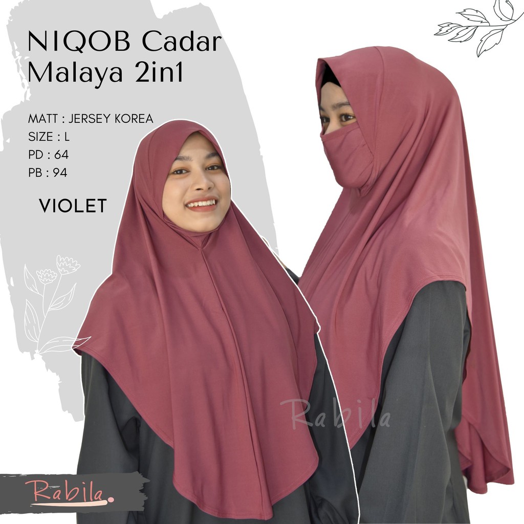 TOKODENAY - HIJAB MASKER - NIQAB MALAYA 2IN1 - BAHAN JERSEY - JILBAB WANITA MUSLIMAH - BEST SELLER