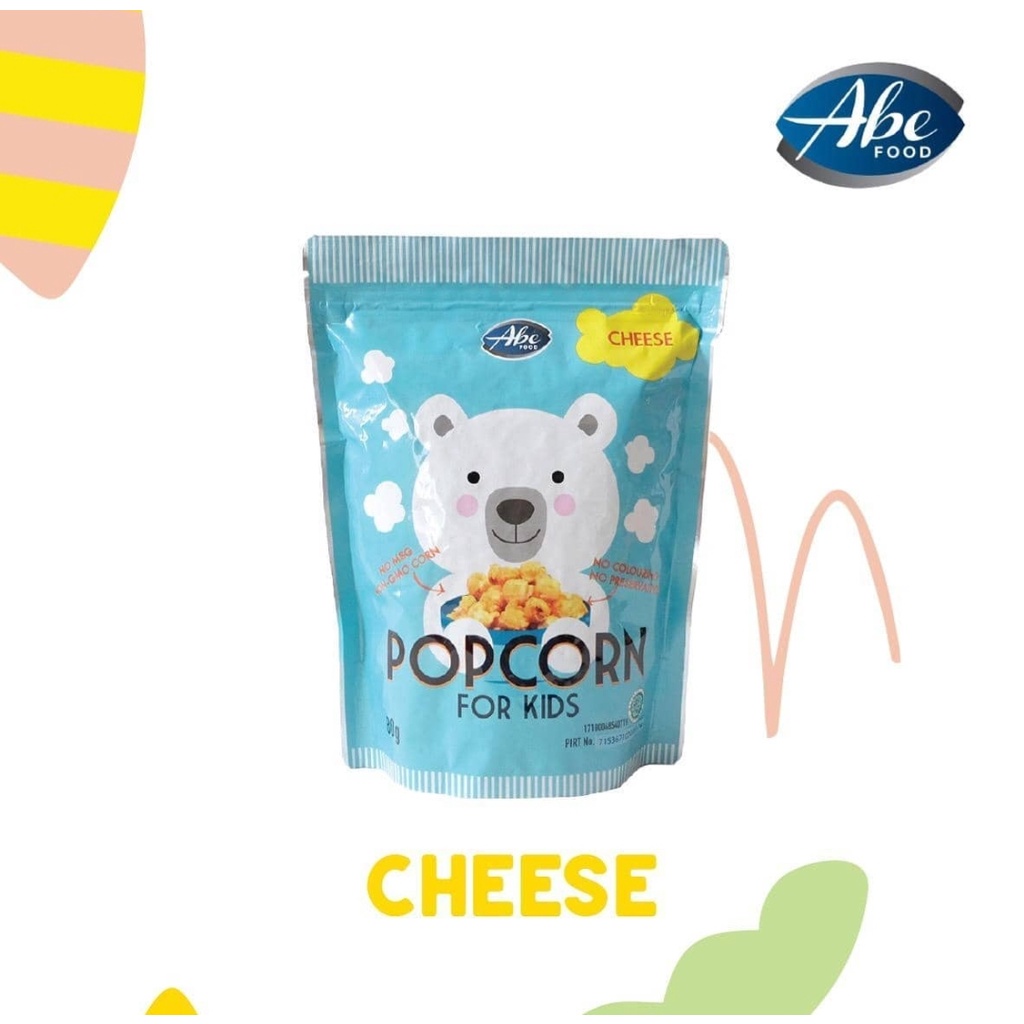 ABE FOOD Popcorn For Kids 80g - Snack Sehat Popcorn Anak - Cemilan Jagung Caramel - Non GMO Corn