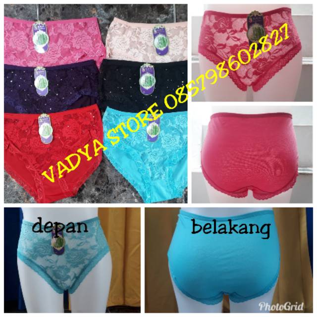 Cd brokat sexy celana dalam katun brokat