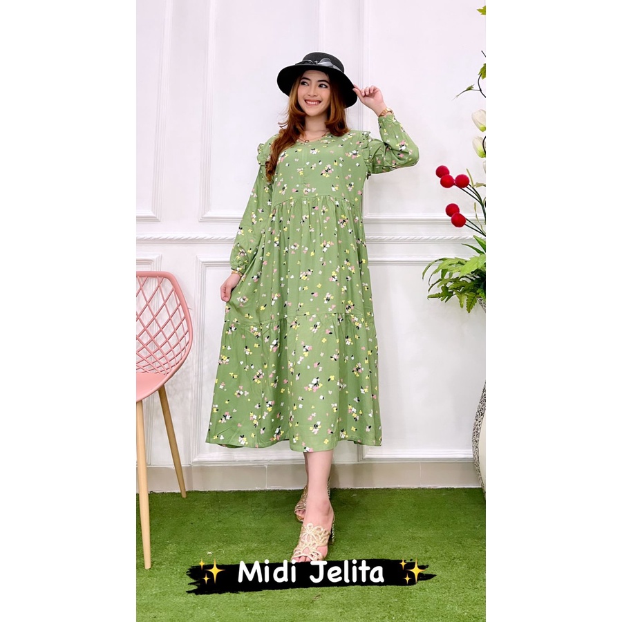 Midi Dress/Midi jelita by ratu/Midi dress motif