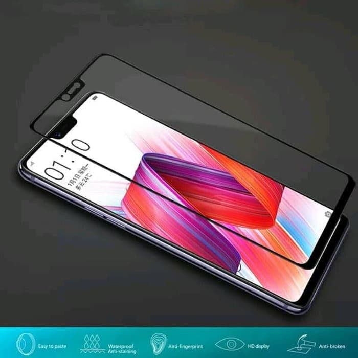 Tempered Glass Full Cover For Oppo F9 - Black