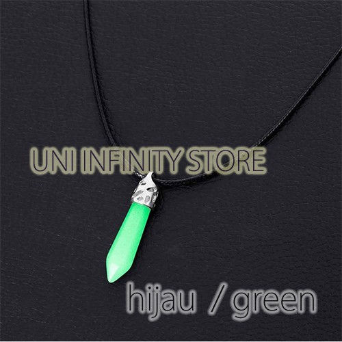 JWNE0244 Kalung Batu Kristal Cowok Cewek Pria Wanita Glow In The Dark Crystal Stone Necklace