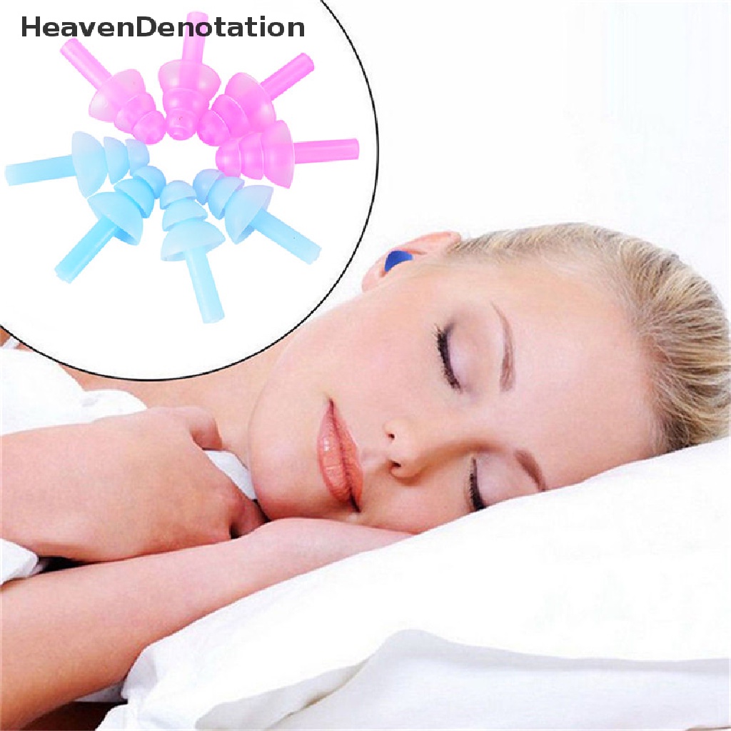 [HeavenDenotation] 4PCS For Study Sleep Silicone Ear Plugs Anti Noise Snore Earplugs Comfortable