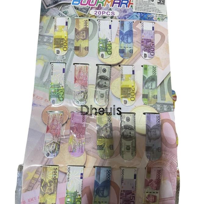 

Pembatas buku magnet motif uang 20pcs