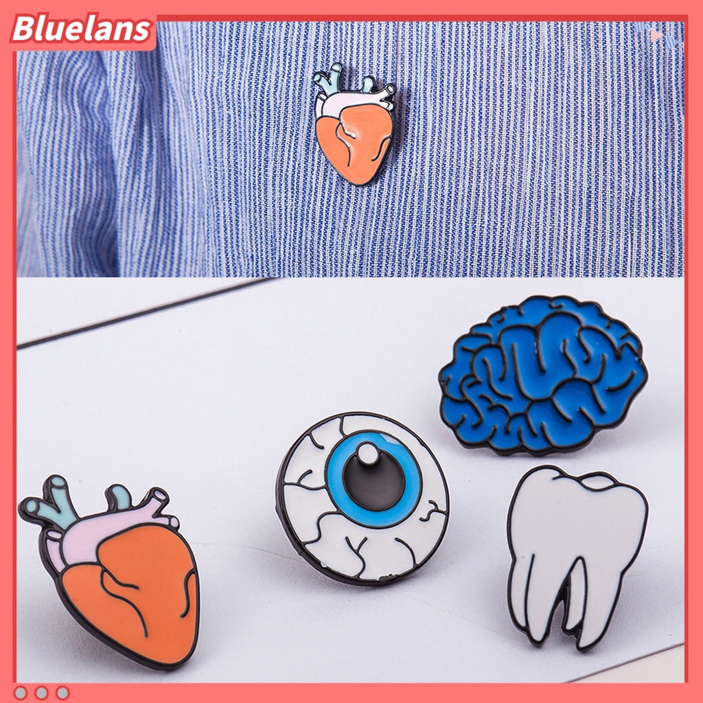 Bluelans Brooch Wear-resistant Multiple Uses Alloy Human Organs Pin Set